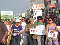 Miércoles 6 de abril. Foto/Ángeles Mariscal. Aspectos de la marcha en Contra de la Violencia en México, realizada esta tarde en la ciudad de Tuxtla Gutiérrez.
