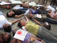 Miércoles 6 de abril. Foto/Ángeles Mariscal. Aspectos de la marcha en Contra de la Violencia en México, realizada esta tarde en la ciudad de Tuxtla Gutiérrez.