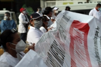 Martes 28 de julio del 2020. Tuxtla Gutiérrez. Esta mañana da inicio la jornada de protestas del Sector Salud con una marcha a favor del médico del ISSTECH preso en días pasados.