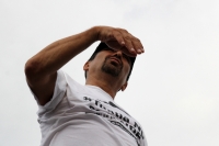 Sábado 29 de agosto del 2015. Tuxtla Gutiérrez. Paco Rojas Toledo, ex candidato a la alcaldía de Tuxtla durante la manifestación de esta tarde después de que el tribunal electoral local validara los comicios para el ayuntamiento de la capital de Chiapas.