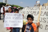Martes 6 de mayo del 2014. Tuxtla Gutiérrez. Varios grupos de manifestantes coinciden en el parque central para exigir a la administración estatal la solución a los problemas de las distintas regiones del estado. Ixtapa, San Fernando y colonos de Cuxtital