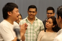 Viernes 21 de septiembre del 2018. Tuxtla Gutiérrez. El percusionista Iwaki Senda de Japón imparte el conversatorio de marimba durante el XVIII Festival Internacional de marimbistas que se realiza en la capital del estado de Chiapas.