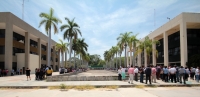 Martes 20 de marzo del 2018. Tuxtla Gutiérrez. Bajo el intenso sol del sureste, este media dí­a se realiza el mega-simulacro de temblor en la Unidad Administrativa en la capital del estado de Chiapas