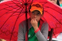 Domingo 17 de junio del 2018. San Cristóbal de las Casas. Los aficionados al fut bol se reúnen en la plaza del atrio de la Catedral de San Cristóbal donde disfrutan del partido entre México y Alemania