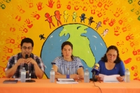 Miércoles 10 de junio del 2015. Tuxtla Gutiérrez. Mexel Xolabal AC durante su conferencia de prensa hablando sobre la legislación de la Ley de Derechos de Niños y Adolecentes y su aplicación práctica y su exigencia de las ONGs en Chiapas