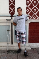 Miércoles 28 de junio del 2017. Tuxtla Gutiérrez. Un joven centroamericano busca alternativas de vida en la ciudad después de caer del tren en el tramo entre Arriaga y Oaxaca en el 2005. La discriminación laboral y la mutilación son las secuelas de las nu