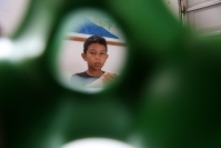 20220324. Tuxtla G. NiÃ±os migrantes descanzan en la ciudad en un albergue AC
