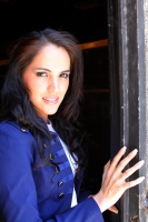 Miércoles 2 de marzo. La modelo Mildred Rubín posa para las cámaras fotográficas este medio día durante la presentación a los medios de comunicación de las próximas presentaciones de la Colección de Trajes de Baño este fin de semana.