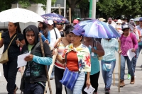 Lunes 4 de julio del 2016. Tuxtla Gutiérrez. La marcha del MOCRI CNPA EZ al inicio de la manifestación en apoyo del Movimiento Magisterial en el oriente de Tuxtla.