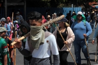 Lunes 19 de febrero del 2018. Tuxtla Gutiérrez. Manifestación del MOCRI CNPA EZ en la principal avenida de la ciudad este medio dí­a.