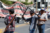 20220307. Tuxtla G. durante la marcha del 7m de MOCRI-CNPA-EZ este medio dÃ­a.