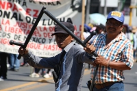 20220307. Tuxtla G. durante la marcha del 7m de MOCRI-CNPA-EZ este medio dÃ­a.