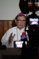 Domingo 2 de junio del 2019. Tuxtla Gutiérrez. Fabio Martínez Castilla, Arzobispo de Tuxtla dedica su mensaje dominical a las familias de los fallecidos en el accidente de Maltrata
