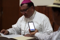 Domingo 7 de  julio del 2019. Tuxtla Gutiérrez. Monseñor Fabio Martínez Castilla habla del alarmante incremento de enfermedades transmitidas por zancudos en toda Centroamérica