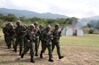 Jueves 15 de agosto del 2019. Berriozábal. Esta mañana elementos del Ejército Mexicano  y de la Fiscalía General de la Republica destruyen un lote de enervantes asegurados en los las últimas semanas en Chiapas