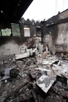 Lunes 1 de octubre del 2012. Motozintla, Chiapas. Aspectos de la violencia en esta comunidad de la zona sierra de Chiapas durante este fin de semana cuando personas inconformes incendiaron el edificio de la administración municipal, la Casa de la Cultura,