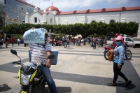 20210712. Tuxtla G. Protesta de los repartidores de tortillas quienes afirman que el costo se eleva por el costo de los insumos de la elaboración de este alimento