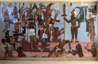 Lunes 17 de agosto del 2020. Tuxtla Gutiérrez. El mural de los artistas Cesar Cozo y Ramiro Jiménez Pozo del antiguo Hotel Bonampak se encuentra dañado desde el fuerte temblor que afectara #Chiapas en el 2017