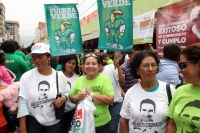 Martes 19 de junio del 2012. Tuxtla Gutiérrez, Chiapas. Emilio Gamboa Patron, líder de la CNOP del PRI acompaña a Manuel el Huero Velazco candidato a la gubernatura del estado de Chiapas por el PV-PRI-PANAL durante los mítines de proselitismo que realizar