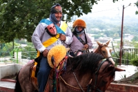 Jueves 8 de agosto del 2019. Chiapa de Corzo. El recorrido de Los Alférez y Naguares durante el recorrido durante las celebraciones patronales de Santo Domingo.