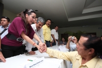 Jueves 9 de febrero del 2012. La Nena anuncia su candidatura por el PRD. Tuxtla Gutiérrez, Chiapas. María Elena Orantes, anuncia su inscripción como aspirante a la candidatura del PRD y su apoyo a AMLO en un evento organizado por sus simpatizantes en cono