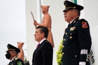 Domingo 13 de septiembre del 2020. Tuxtla Gutiérrez. Por la contingencia de salud se realiza un discreto acto solemne rememorando la batalla de Chapultepec en el Parque de Los Niños Héroes