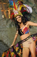 Presentación de las semifinalistas del concurso Nuestra Belleza 2010 en traje de baño y traje estilizado esta noche en la ciudad de Chiapa de Corzo.