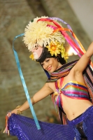 Presentación de las semifinalistas del concurso Nuestra Belleza 2010 en traje de baño y traje estilizado esta noche en la ciudad de Chiapa de Corzo.