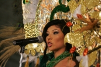 Presentación de las semifinalistas del concurso Nuestra Belleza 2010 en traje de baño y traje estilizado esta noche en la ciudad de Chiapa de Corzo.