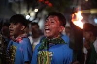 20231209. Tuxtla. Antorchas Guadalupanas en las cercanías del Parque de la marimba