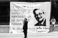 Martes 9 de abril del 2019. Tuxtla Gutiérrez. Normalistas regresan a la Plaza Central esperando que se les cumplan las demandas estudiantiles en Chiapas.