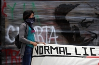 Martes 9 de abril del 2019. Tuxtla Gutiérrez. Normalistas regresan a la Plaza Central esperando que se les cumplan las demandas estudiantiles en Chiapas.
