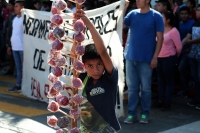 Miércoles 26 de diciembre del 2018. Tuxtla Gutiérrez. Durante la protesta de los normalistas en la Avenida Central este medio dí­a
