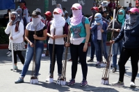Martes 29 de enero del 2019. Tuxtla Gutiérrez. Estudiantes de la Escuela Normal Rural Larráinzar protestan este medio día en la avenida central de la ciudad.
