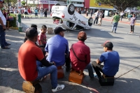 Martes 29 de enero del 2019. Tuxtla Gutiérrez. Estudiantes de la Escuela Normal Rural Larráinzar protestan este medio día en la avenida central de la ciudad.