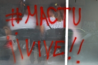 Lunes 30 de septiembre del 2019. Tuxtla Gutiérrez. Las pintas estudiantiles en el edificio de la SEF ubicado en la cuarta norte