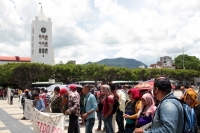 Martes 25 de agosto del 2020. Tuxtla Gutiérrez. Desplazados Indígenas. Muestran su apoyo a los normalistas durante la manifestación de hoy