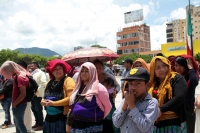 Martes 25 de agosto del 2020. Tuxtla Gutiérrez. Desplazados Indígenas. Muestran su apoyo a los normalistas durante la manifestación de hoy