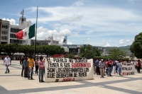 Martes 25 de agosto del 2020. Tuxtla Gutiérrez. Desplazados Indígenas. Muestran su apoyo a los normalistas durante la manifestación de hoy