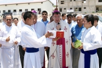 El Nuncio Apostólico Christophe Pierre durante su segundo día de actividades en la ciudad de Tuxtla Gutiérrez.