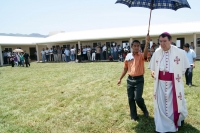 El Nuncio Apostólico Christophe Pierre durante su segundo día de actividades en la ciudad de Tuxtla Gutiérrez.