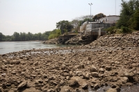 Martes 21 de febrero del 2017. Chiapa de Corzo. Los niveles del rio Grijalva presentan niveles muy bajos debido a las obras de construcción de la obra de captación de la galería filtrante de agua potable para la ciudad de Tuxtla Gutiérrez por lo que el ab