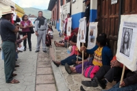 Martes 14 de agosto del 2012. San Cristóbal de las Casas, Chiapas. Indígenas de los altos de Chiapas protestan en las oficinas del PNUD de la ONU en esta ciudad para exigir la intervención de las autoridades internacionales para la excarcelación de los pr