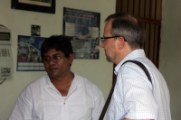 Representantes de la Organización Internacional para las Migraciones realizan una visita al Albergue Jesús el Buen Pastor de la ciudad de Arriaga, Chiapas donde conocen la situación que viven los migrantes centroamericanos en su paso al norte del país.