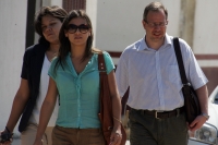 Representantes de la Organización Internacional para las Migraciones realizan una visita al Albergue Jesús el Buen Pastor de la ciudad de Arriaga, Chiapas donde conocen la situación que viven los migrantes centroamericanos en su paso al norte del país.