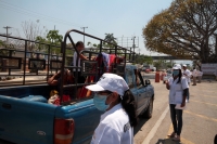 Lunes 23 de marzo del 2020. Tuxtla Gutiérrez. En el crucero La Pochota se encuentra instalado el operativo de prevención para evitar contagios de Coronavirus donde se brinda información de cómo identificar situaciones de contagio