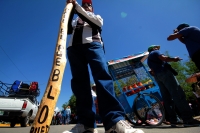 Lunes 11 de junio del 2018. Tuxtla Gutiérrez. Organizaciones sociales se manifiestan en las calles de la ciudad sumándose a la huelga nacional en contra de las Reformas Estructurales mientras que el platón del Movimiento Magisterial instala algunas bar