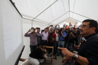 Martes 21 de julio del 2015. Tuxtla Gutiérrez. Paco Rojas Toledo en conferencia de prensa esta mañana en las instalaciones del IEPC municipal.