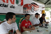 Miércoles 20 de octubre. Los participantes y organizadores de la Carrera Panamerica 2010 ofrecen una conferencia de prensa previa a la prueba de salida que realizaran el día de mañana en el Autodromo Chiapas.