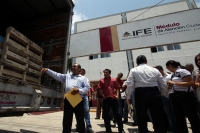 Miércoles 6 de junio del 2012. Tuxtla Gutiérrez, Chiapas. La paquetería electoral para las próximas elecciones estatales en Chiapas, llega este medio día a las instalaciones del IX distrito electoral en la ciudad de Tuxtla Gutiérrez.